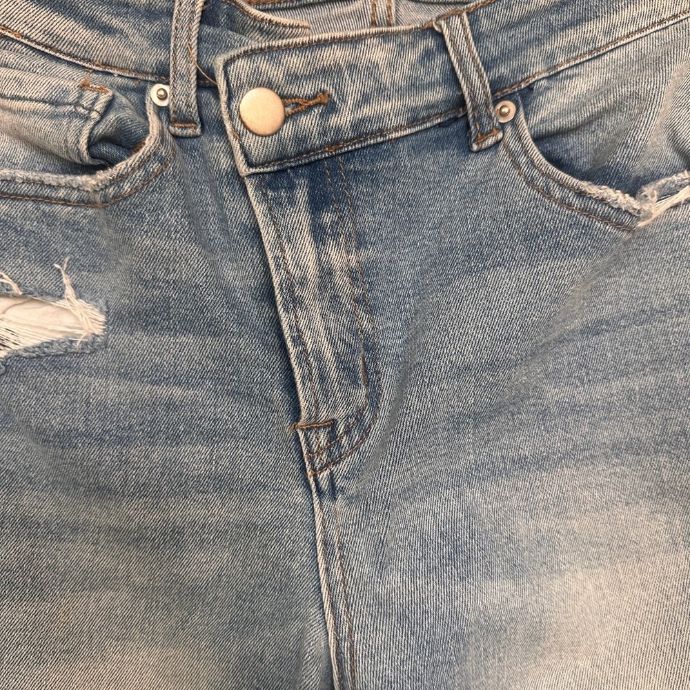 Altar'd State Flare Raw Hem Crossover Waist Size 27 💫 - Picture 6 of 7